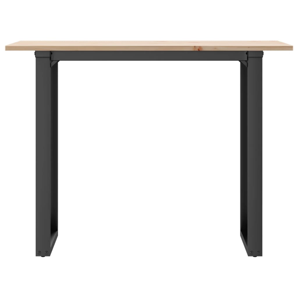 vidaXL Table à manger cadre en O 100x50x75 cm bois de pin massif fonte