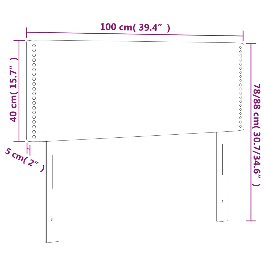 vidaXL Tête de lit gris foncé 100x5x78/88 cm velours