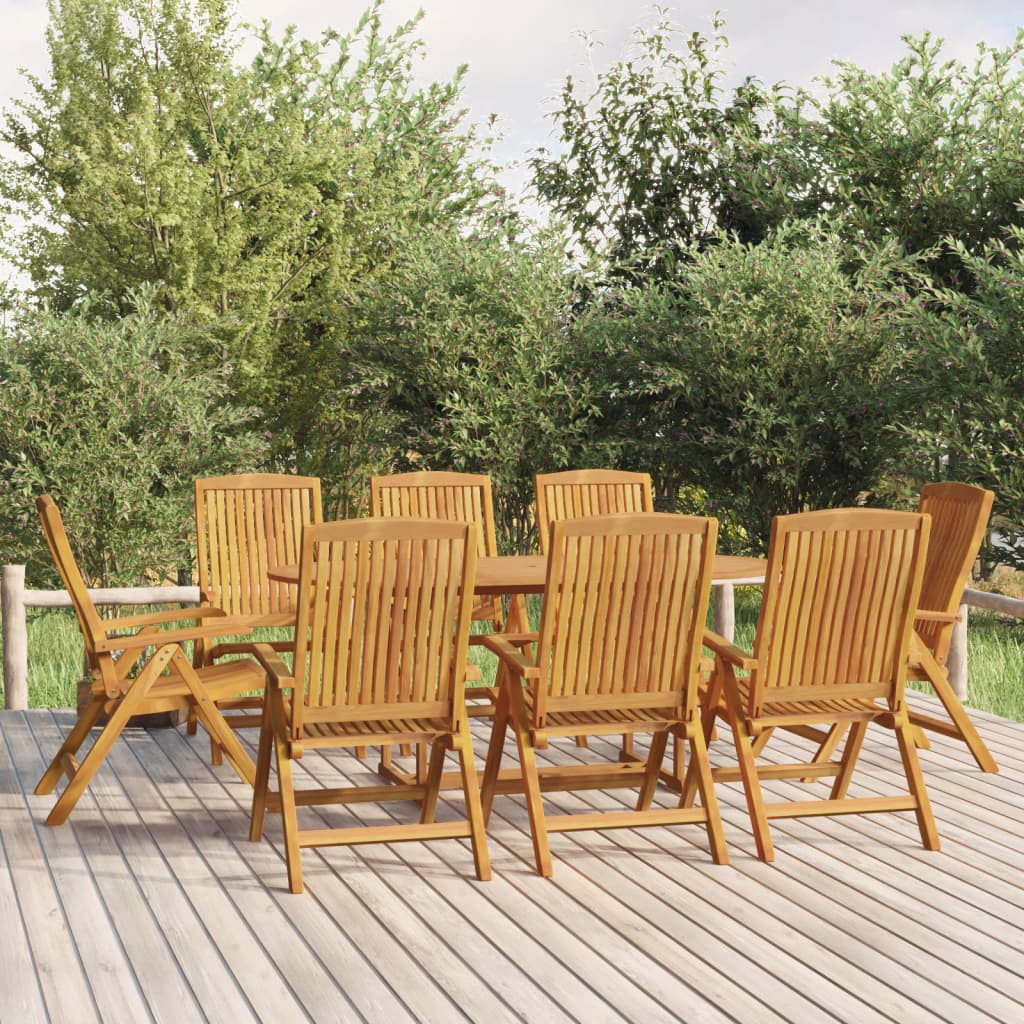 vidaXL Ensemble à manger de jardin 9 pcs Bois de teck solide