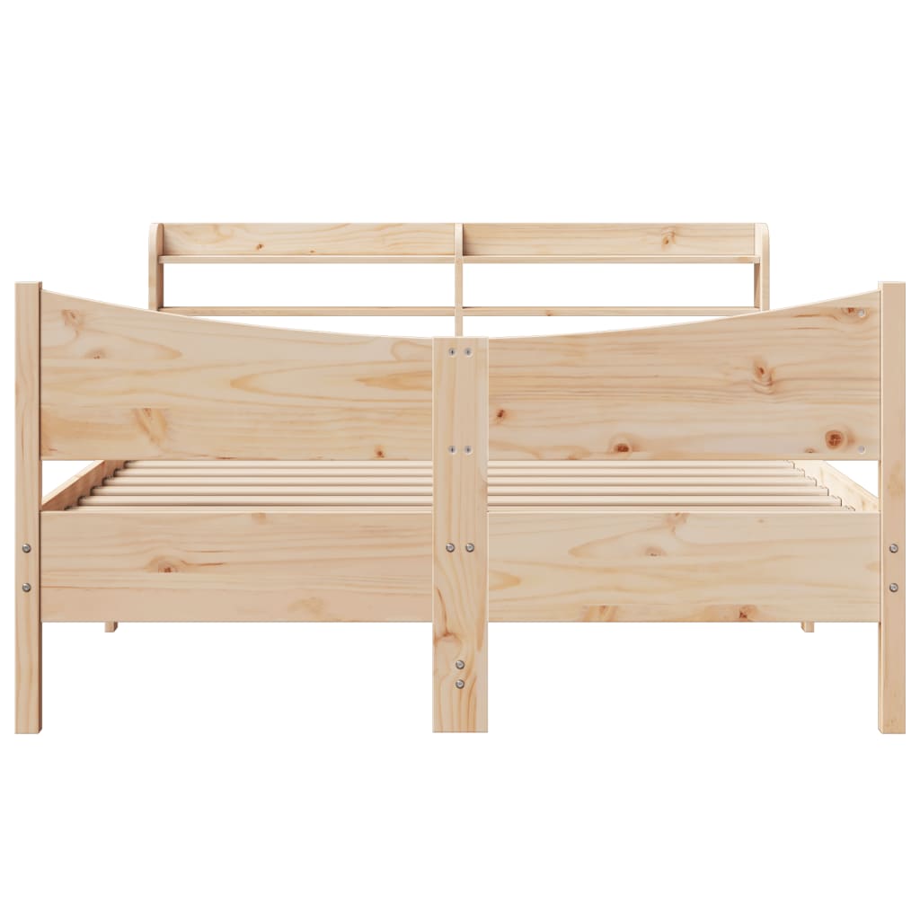 vidaXL Cadre de lit avec tête de lit 140x190 cm bois de pin massif