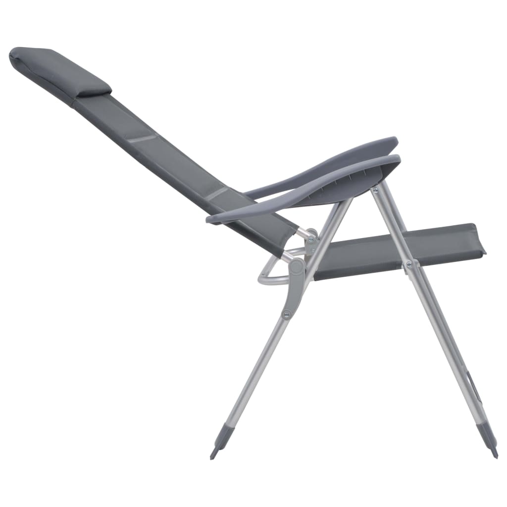 vidaXL Chaise de camping lot de 2 Gris 58x69x111 cm Aluminium