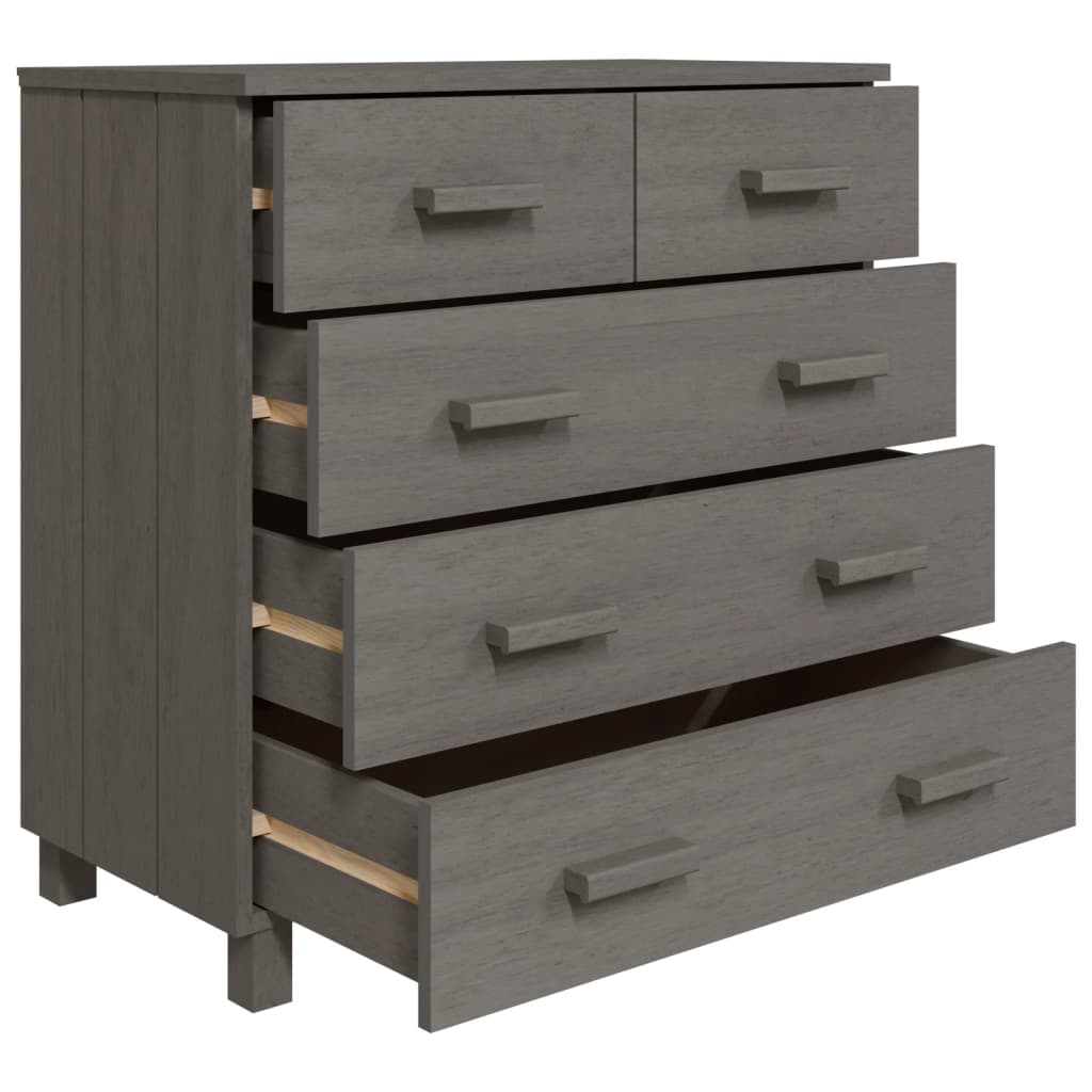 vidaXL Buffet HAMAR Gris clair 79x40x80 cm Bois massif de pin