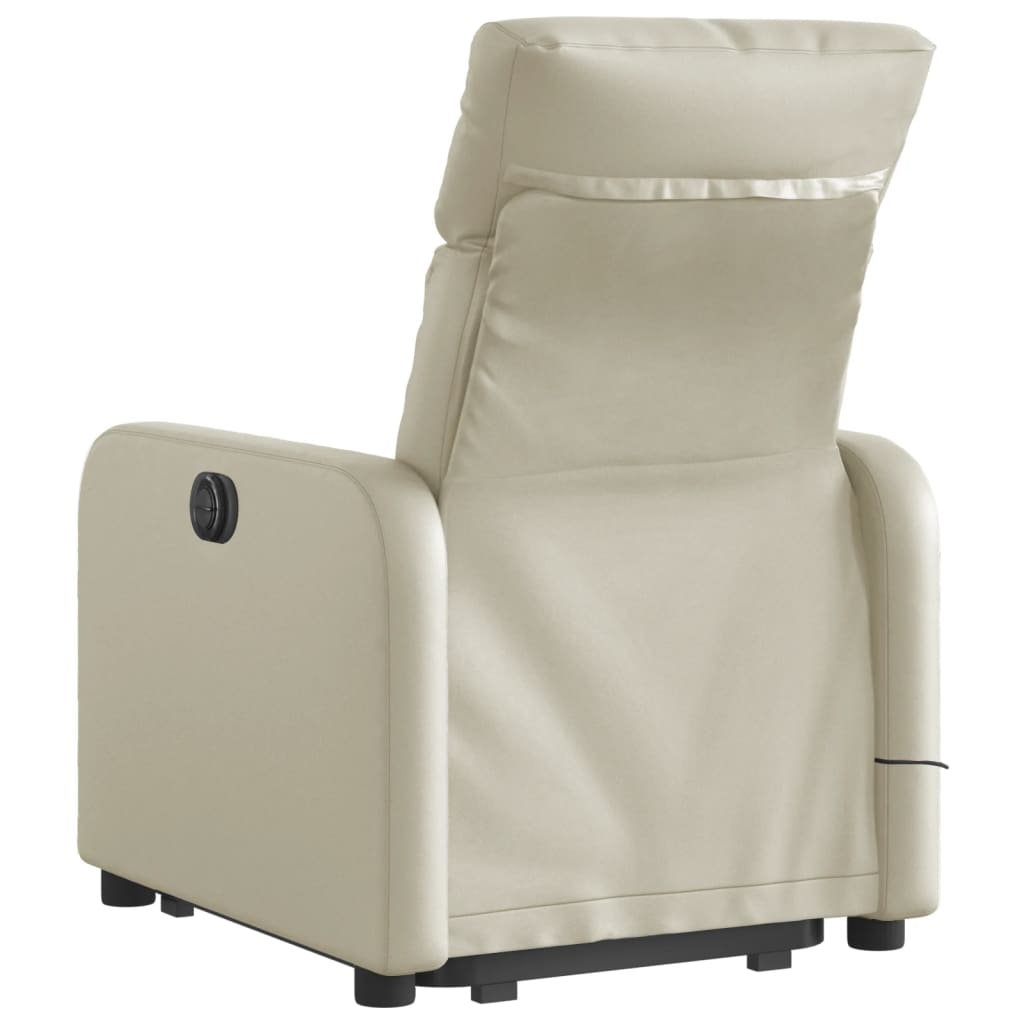 vidaXL Fauteuil inclinable de massage électrique crème similicuir