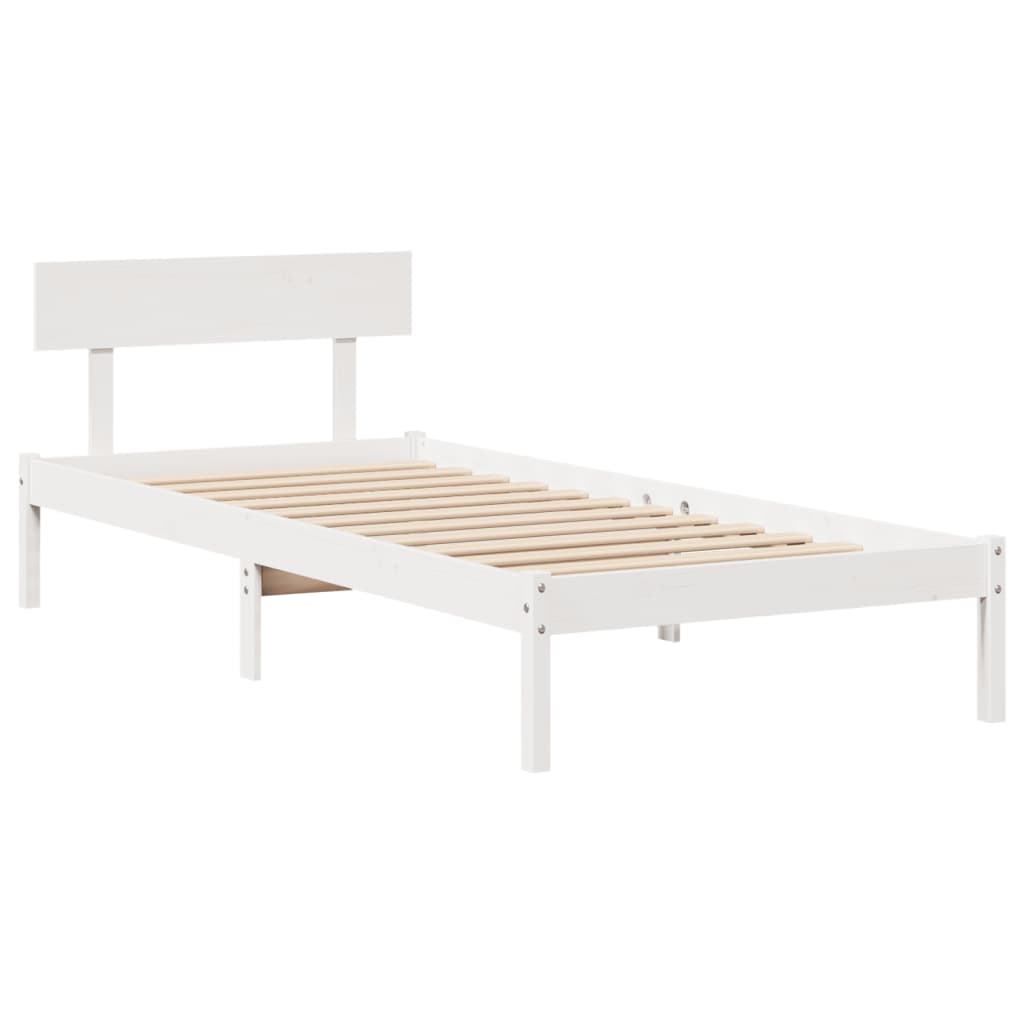 vidaXL Cadre de lit sans matelas blanc 90x200 cm bois de pin massif