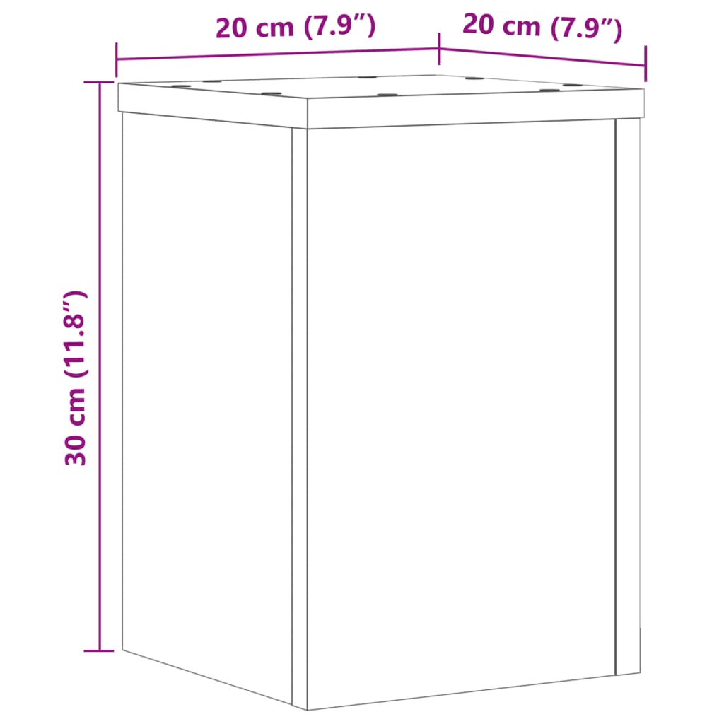 vidaXL Supports pour plantes 2 pcs blanc 20x20x30 cm bois d'ingénierie