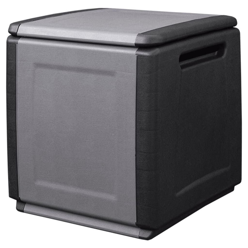 vidaXL Boîte de rangement de jardin 54x53x57 cm 130 L Gris foncé noir