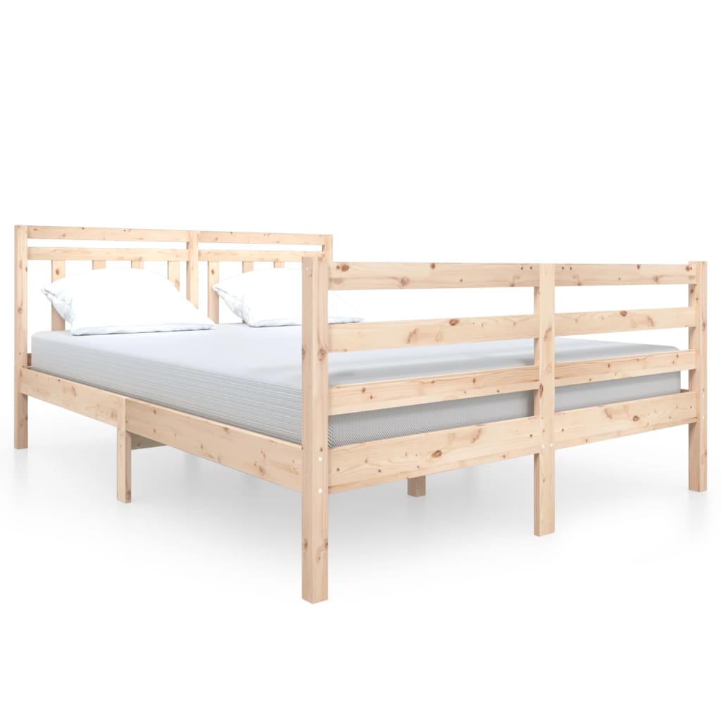 vidaXL Cadre de lit Bois massif 140x190 cm