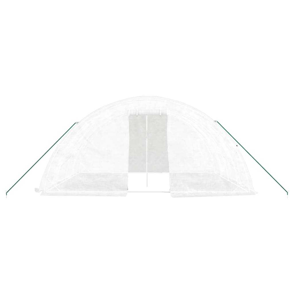 vidaXL Serre avec cadre en acier blanc 20 m² 5x4x2,3 m