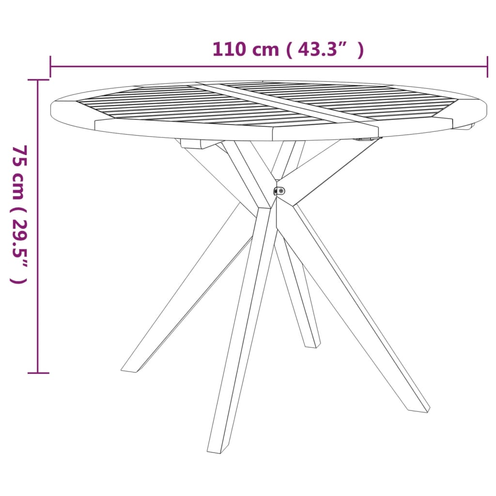 vidaXL Ensemble à manger de jardin 6 pcs Bois d'acacia solide