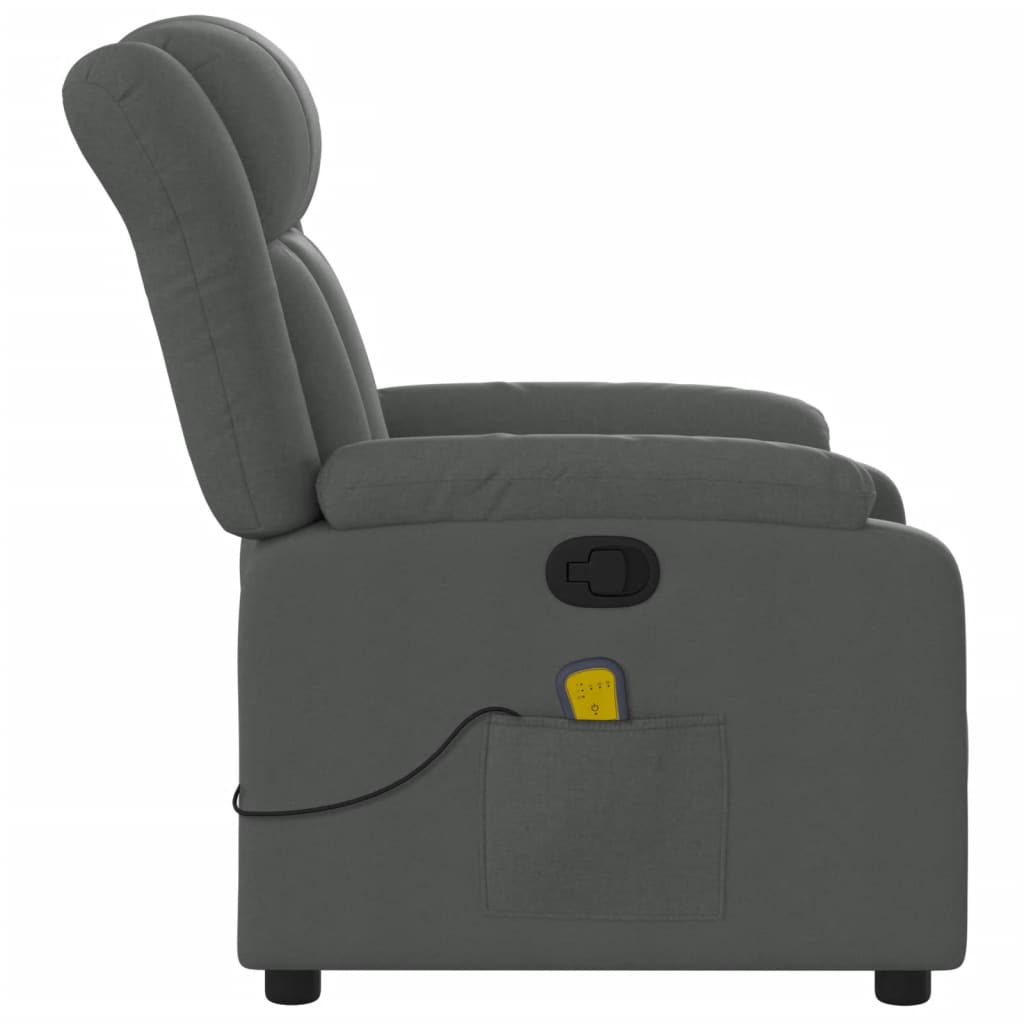 vidaXL Fauteuil de massage inclinable Gris foncé Tissu