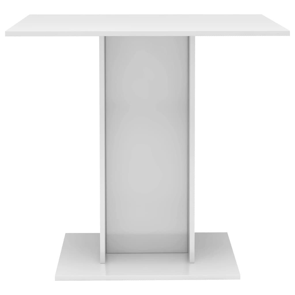 vidaXL Table à manger blanc brillant 80x80x75 cm bois d'ingénierie