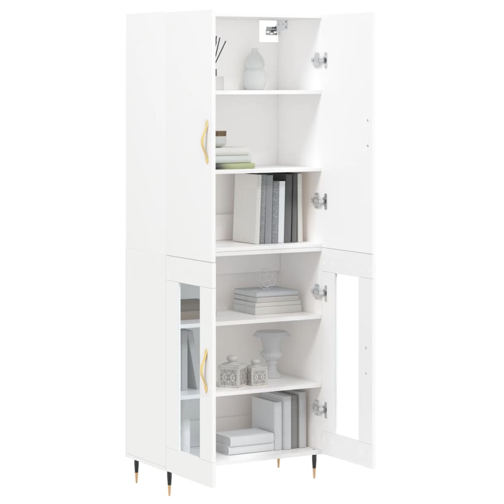 vidaXL Buffet haut Blanc 69,5x34x180 cm Bois d'ingénierie