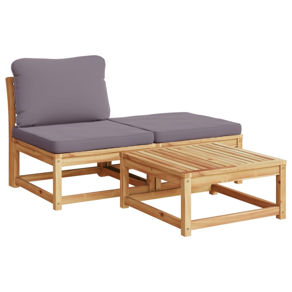 vidaXL Salon de jardin avec coussins 11 pcs bois massif d'acacia