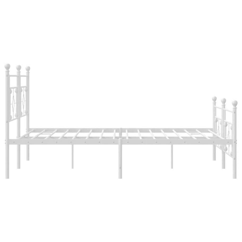 vidaXL Cadre de lit métal sans matelas et pied de lit blanc 200x200 cm