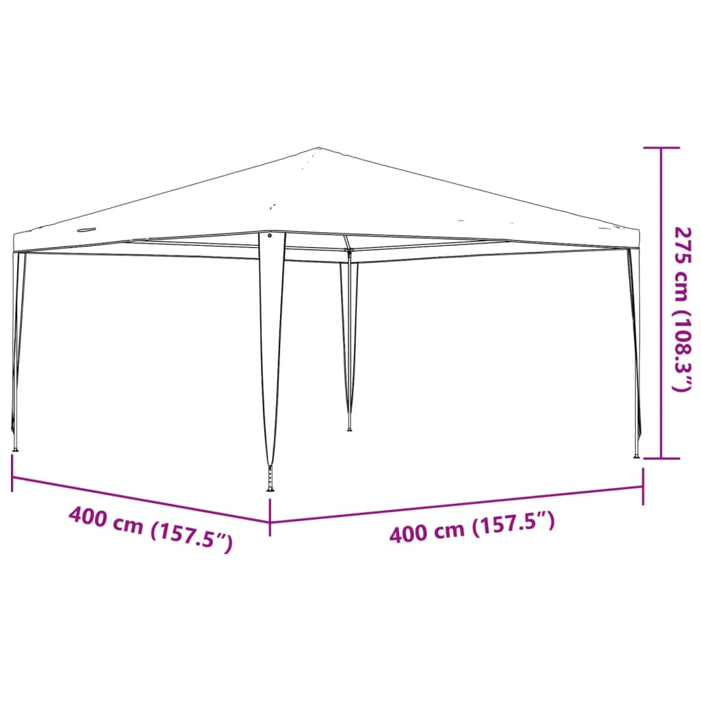 vidaXL Tente de réception 4x4 m blanc