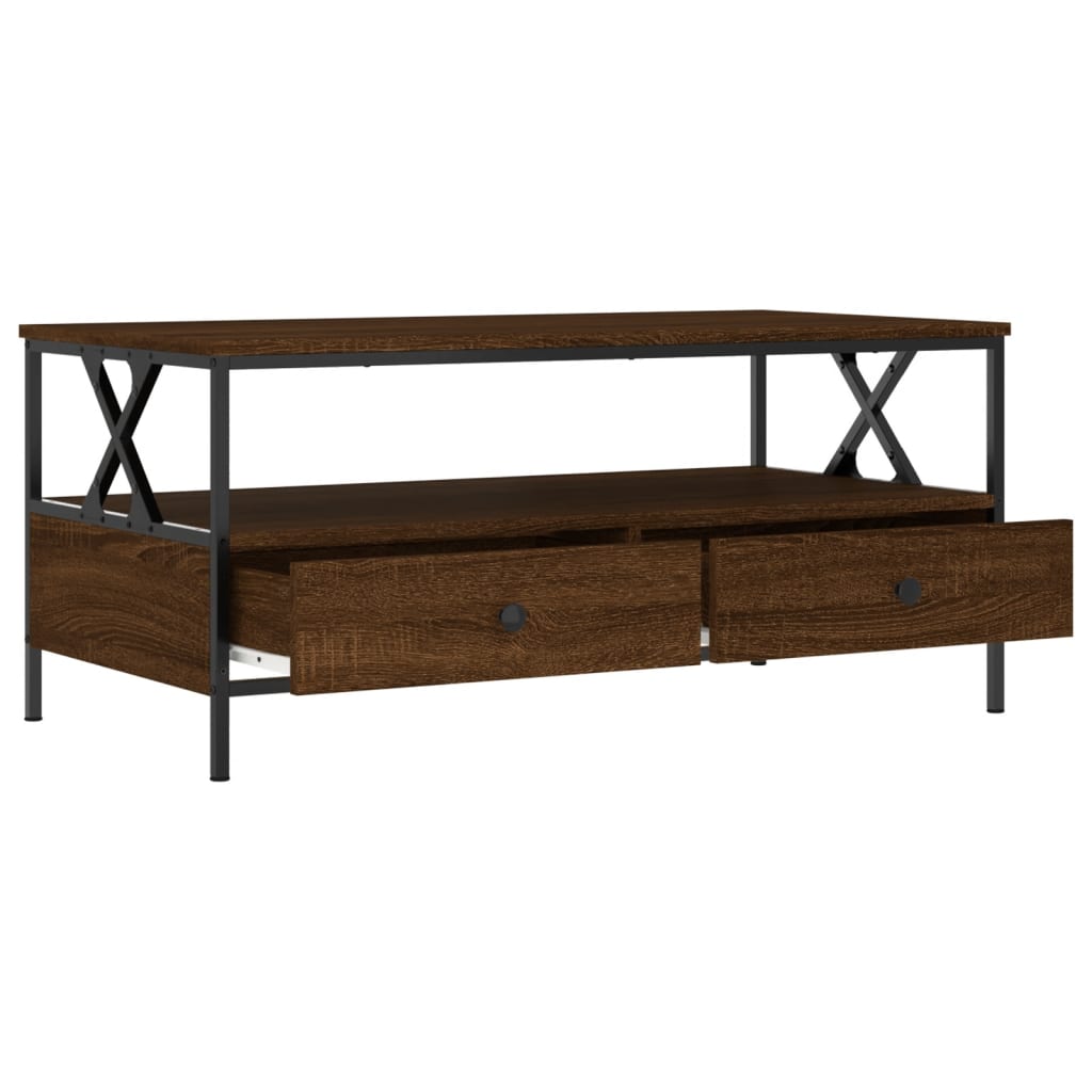 vidaXL Table basse chêne marron 100x51x45 cm bois d'ingénierie