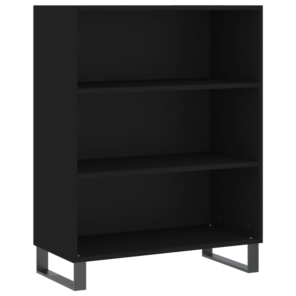 vidaXL Armoire à étagères noir 69,5x32,5x90 cm bois d'ingénierie