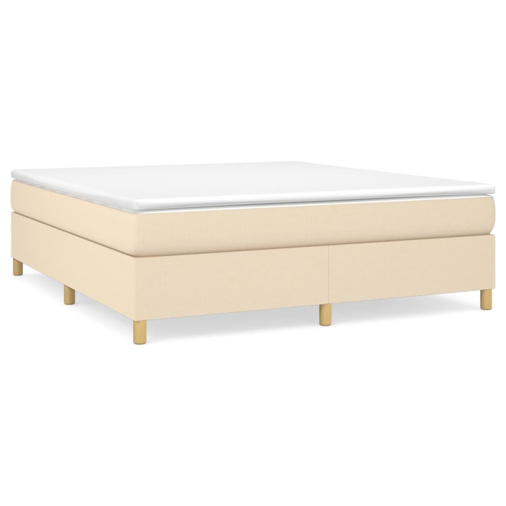 vidaXL Sommier à lattes de lit avec matelas Crème 160x200 cm Tissu