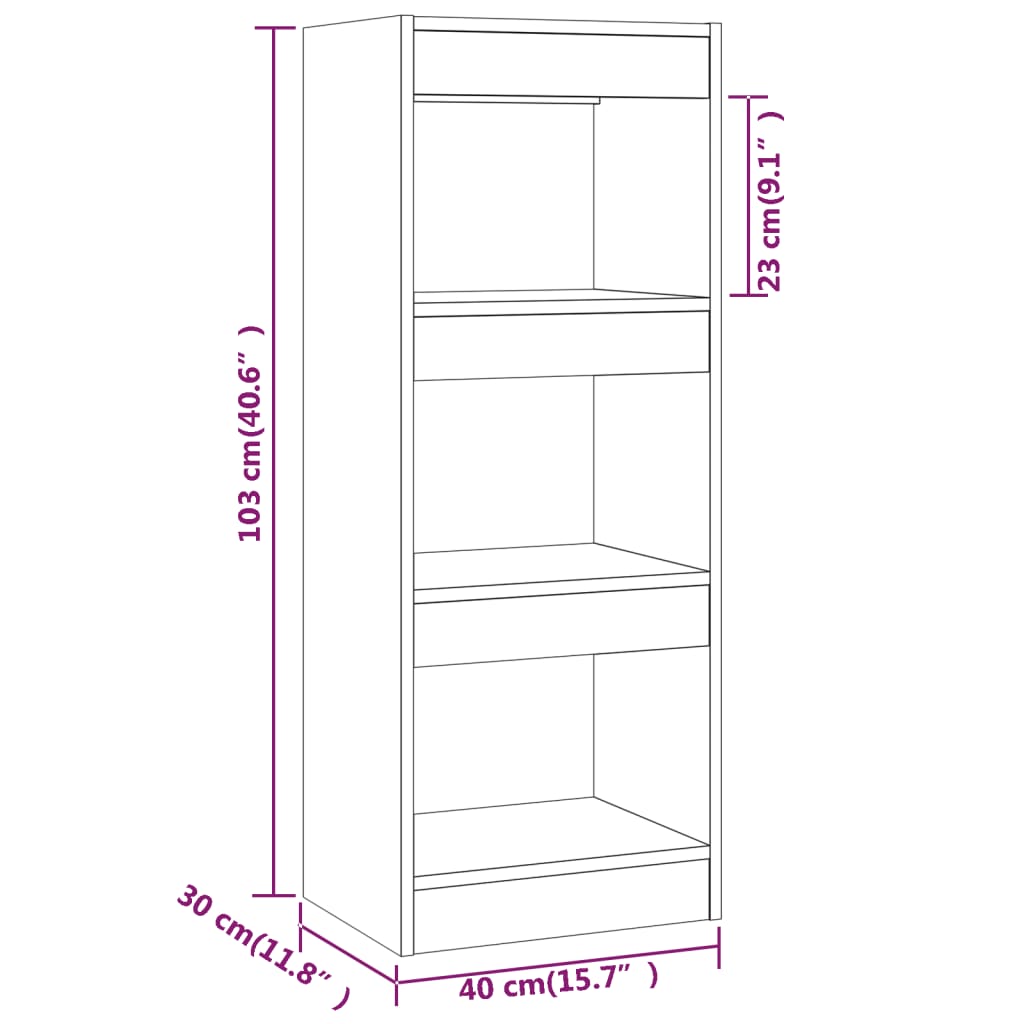 vidaXL Bibliothèque/séparateur de pièce noir bois d'ingénierie