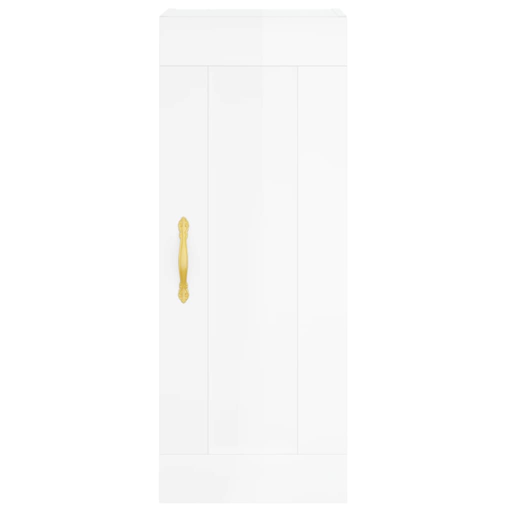 vidaXL Buffet haut Blanc brillant 34,5x34x180 cm Bois d'ingénierie