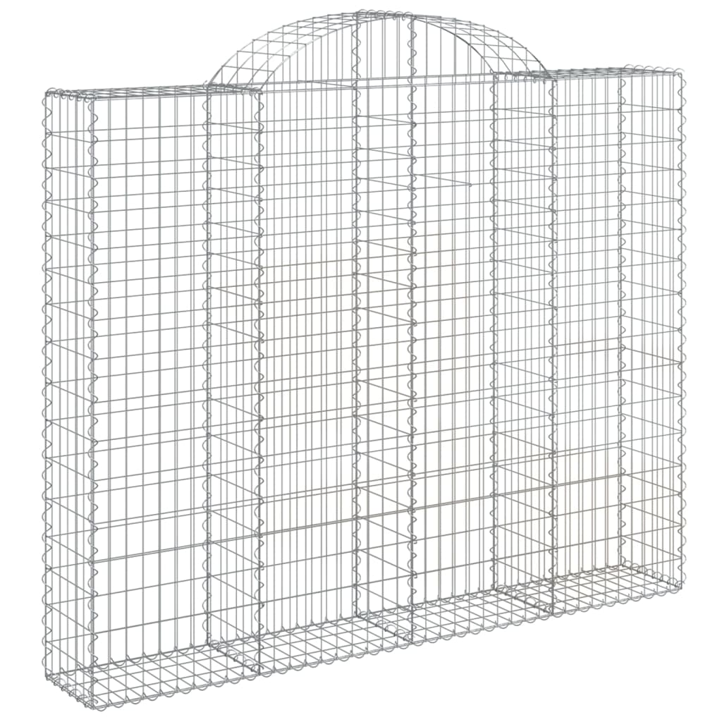 vidaXL Paniers à gabions arqués 7 pcs 200x30x160/180 cm Fer galvanisé