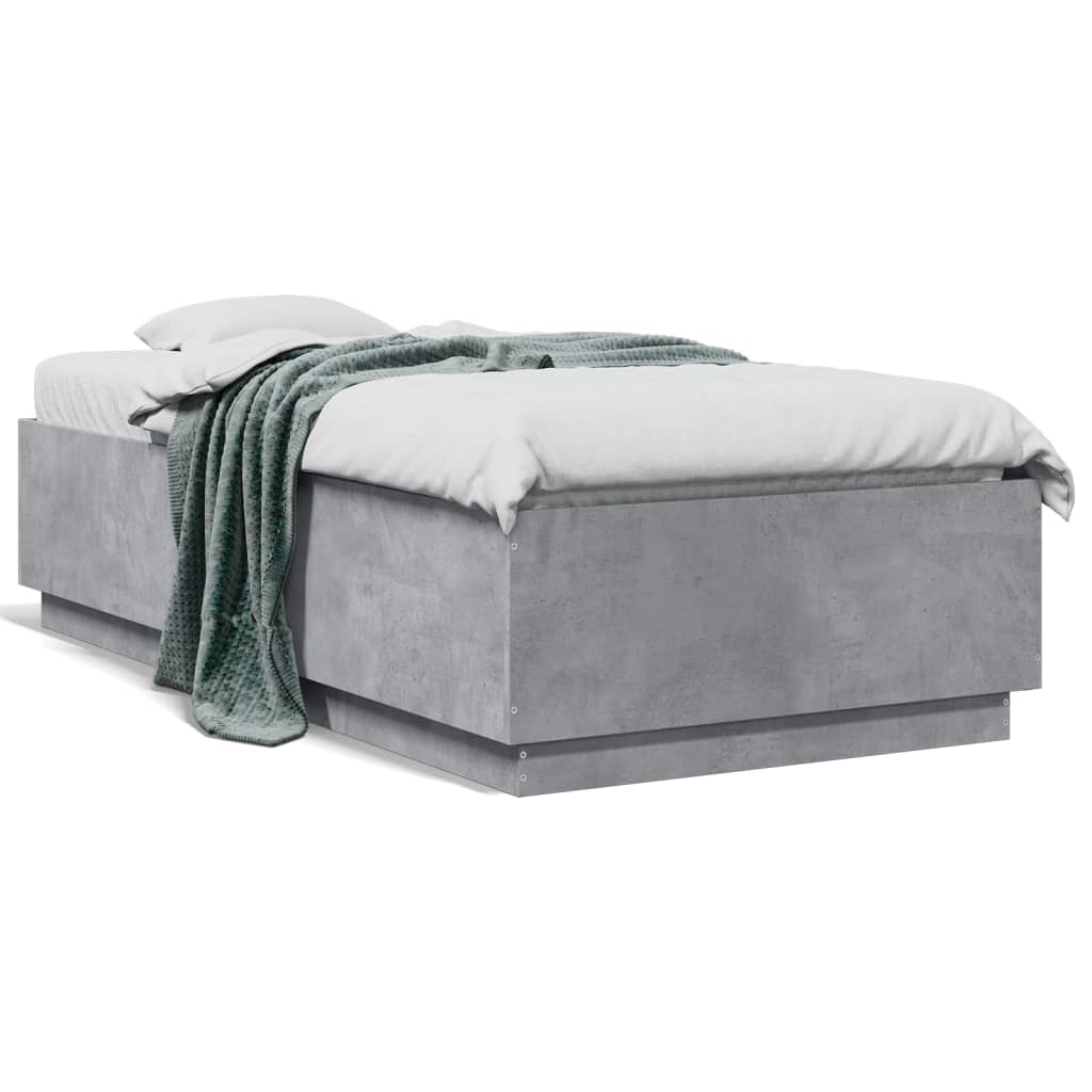 vidaXL Cadre de lit sans matelas gris béton 90x190 cm