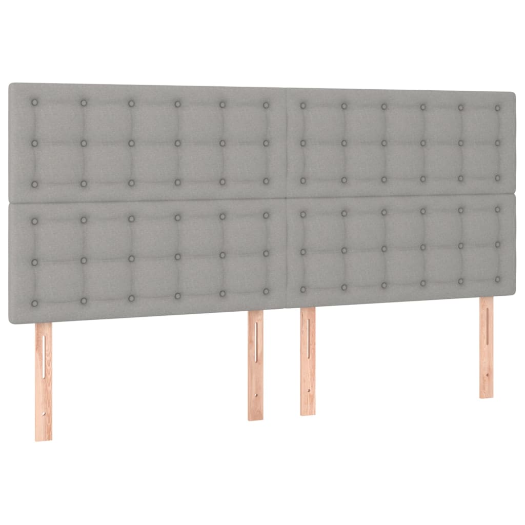 vidaXL Têtes de lit 4 pcs Gris clair 80x5x78/88 cm Tissu