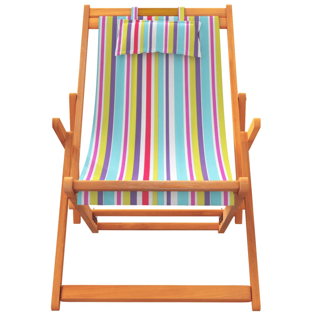 vidaXL Chaises de plage pliables lot de 2 multicolore tissu