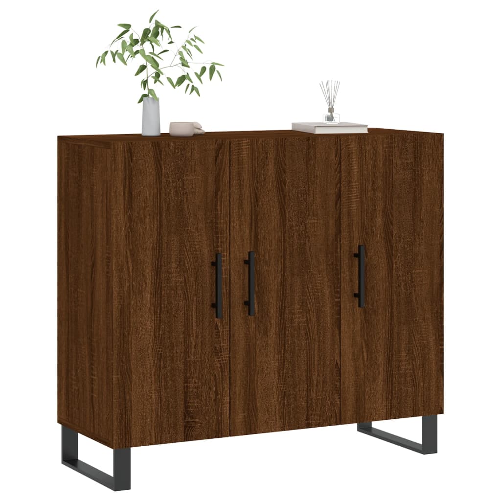 vidaXL Buffet chêne marron 90x34x80 cm bois d'ingénierie