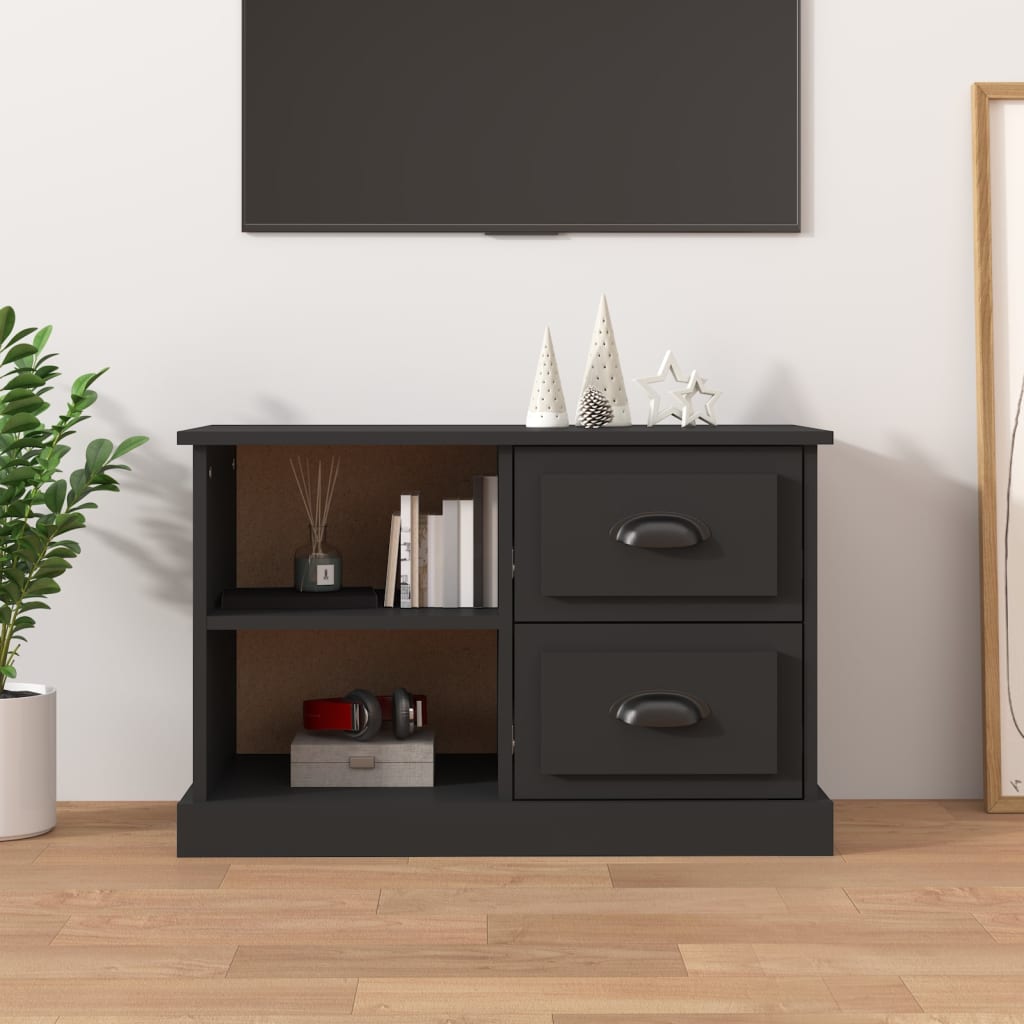 vidaXL Meuble TV noir 73x35,5x47,5 cm bois d'ingénierie