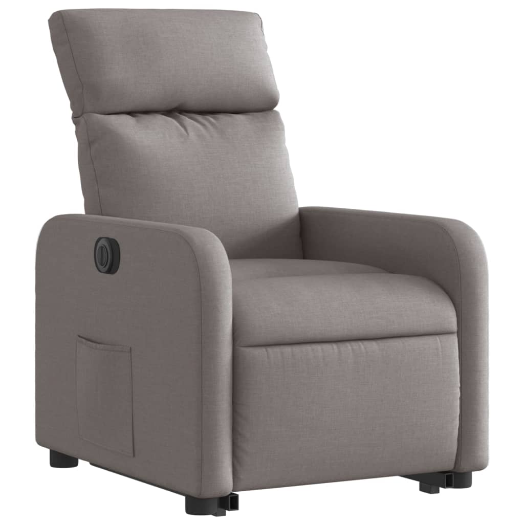 vidaXL Fauteuil inclinable électrique taupe tissu