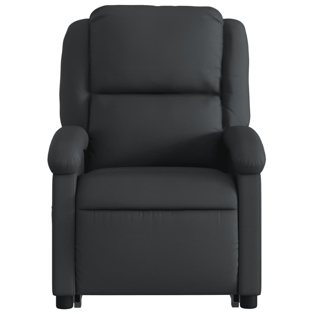 vidaXL Fauteuil inclinable de massage électrique noir cuir véritable