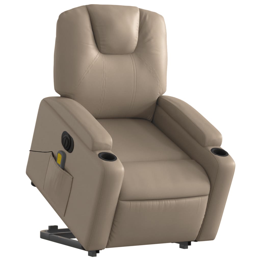 vidaXL Fauteuil inclinable de massage électrique cappuccino similicuir