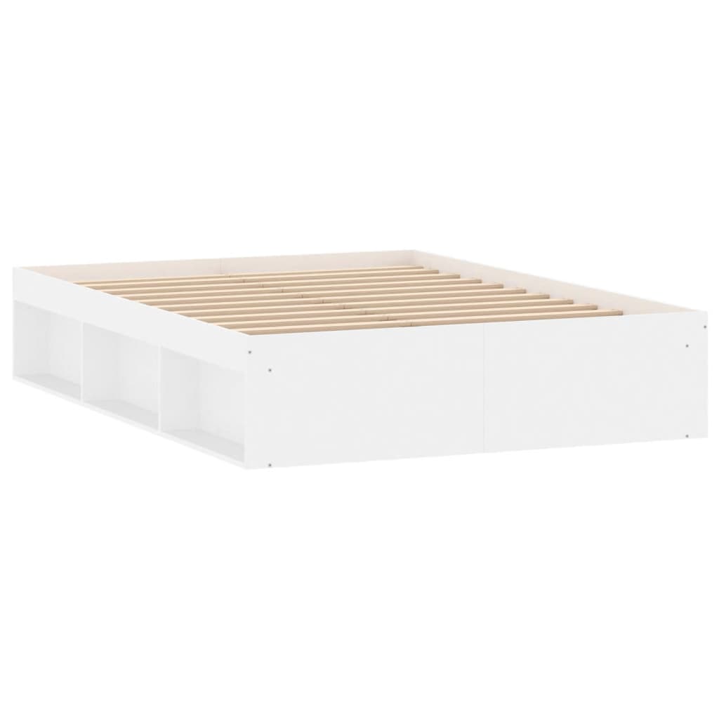 vidaXL Cadre de lit blanc 135x190 cm double