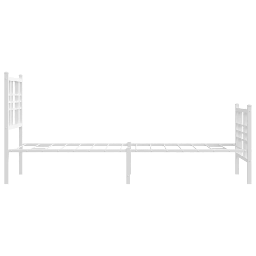 vidaXL Cadre de lit métal sans matelas avec pied de lit blanc 80x200cm