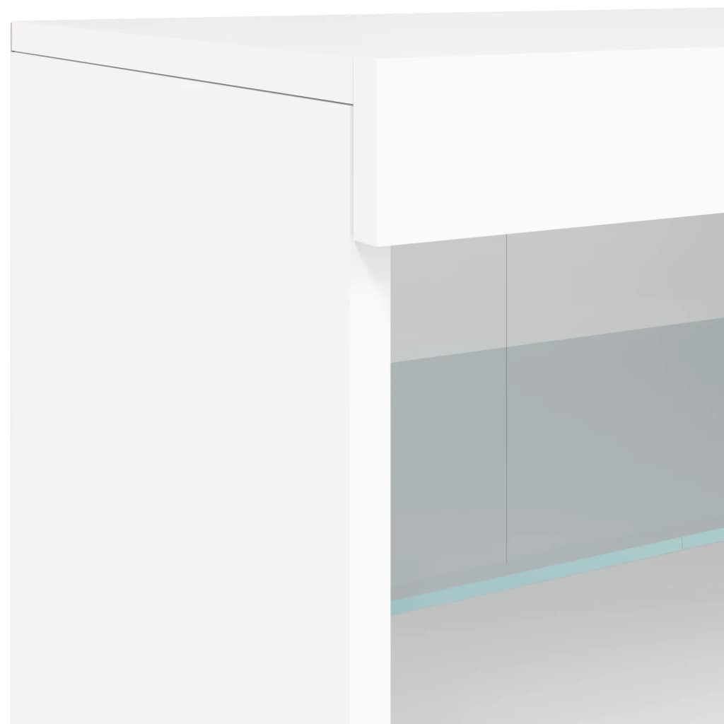 vidaXL Buffet avec lumières LED blanc 164x37x67 cm