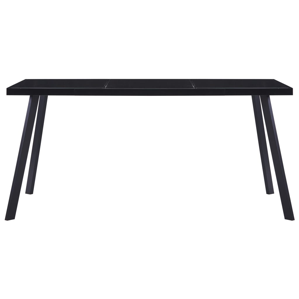 vidaXL Table à manger Noir 180x90x75 cm Verre trempé