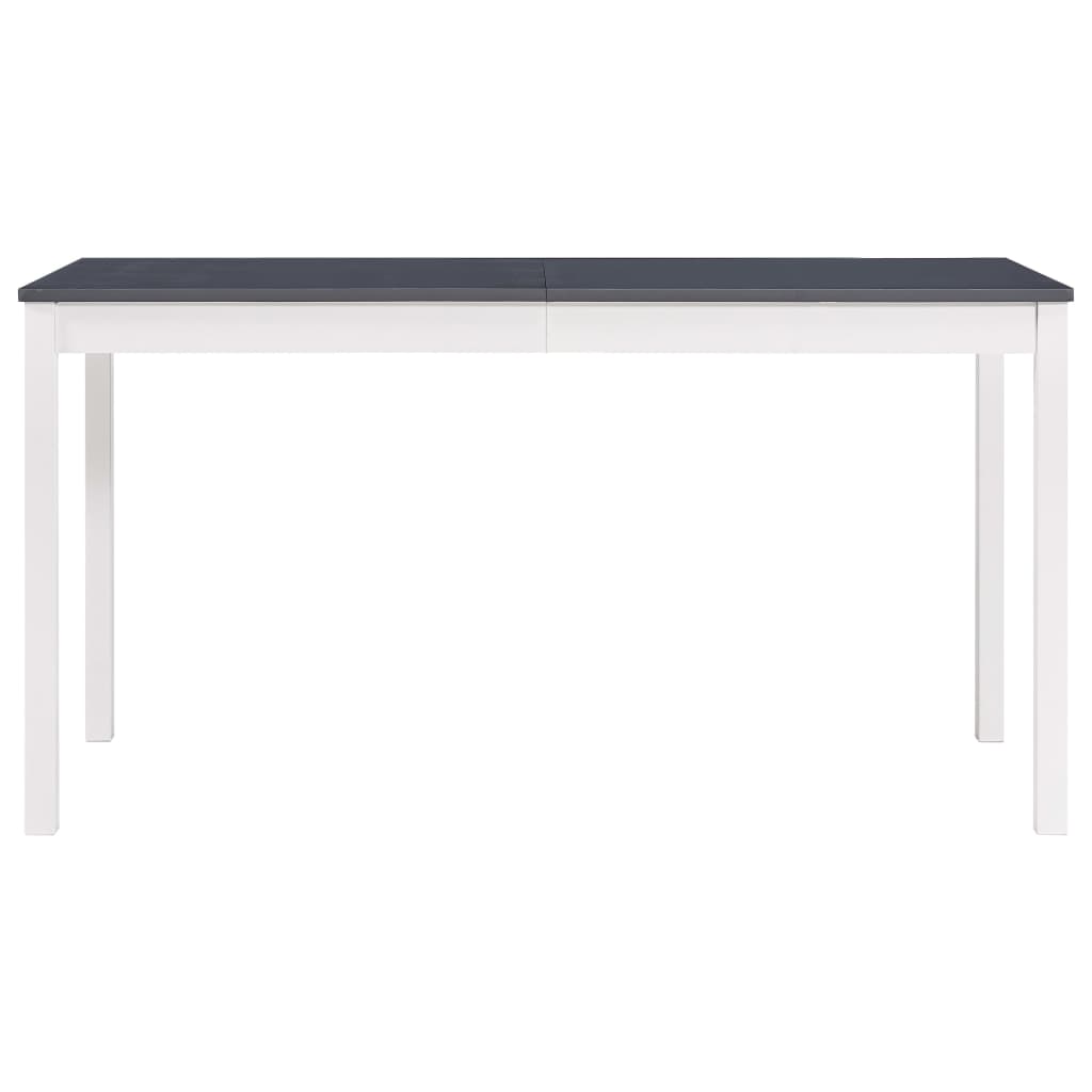 vidaXL Table à manger Blanc et gris 140x70x73 cm Bois de pin