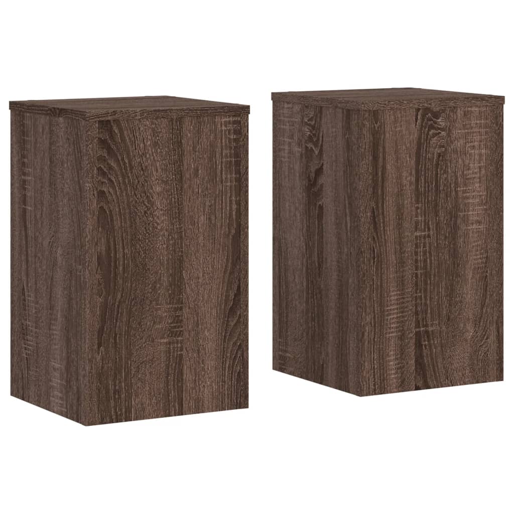 vidaXL Supports pour plantes 2 pcs chêne marron bois d'ingénierie