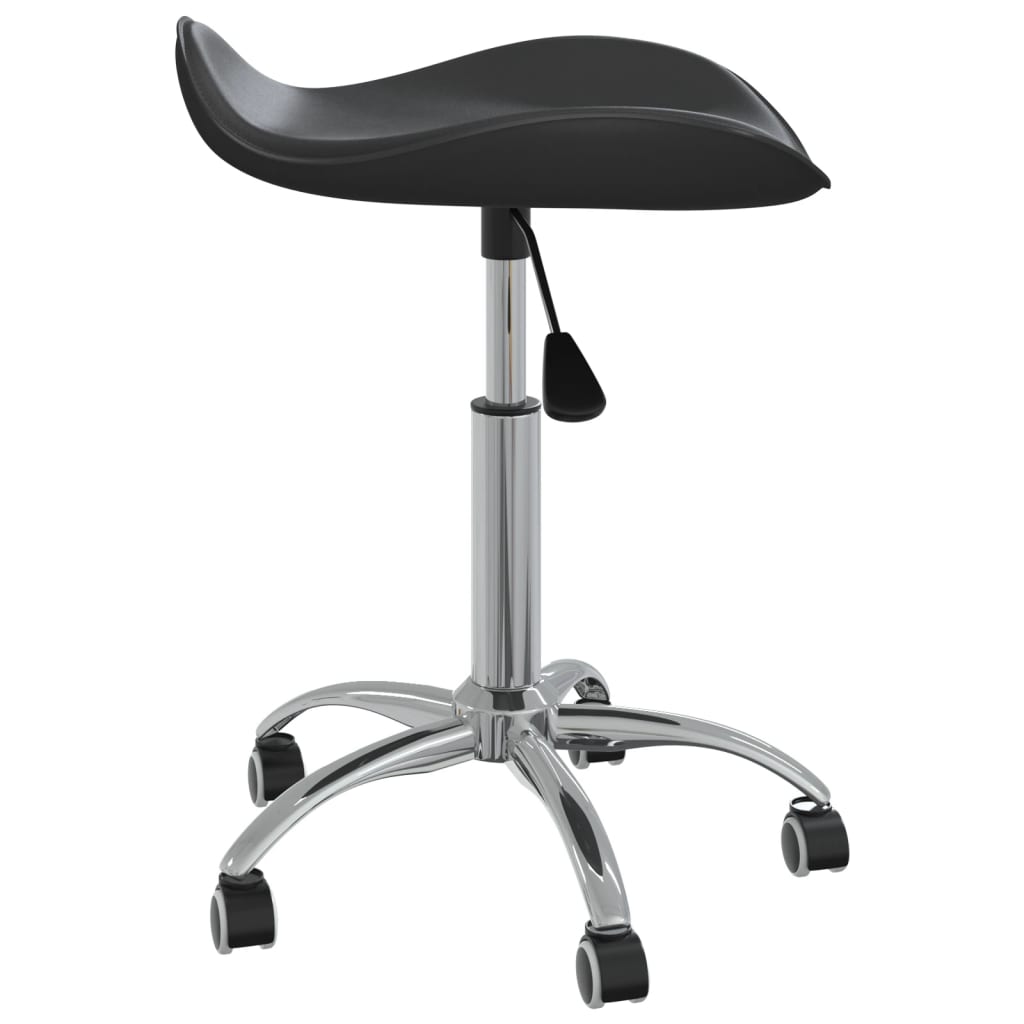 vidaXL Chaise pivotante à manger Noir Similicuir