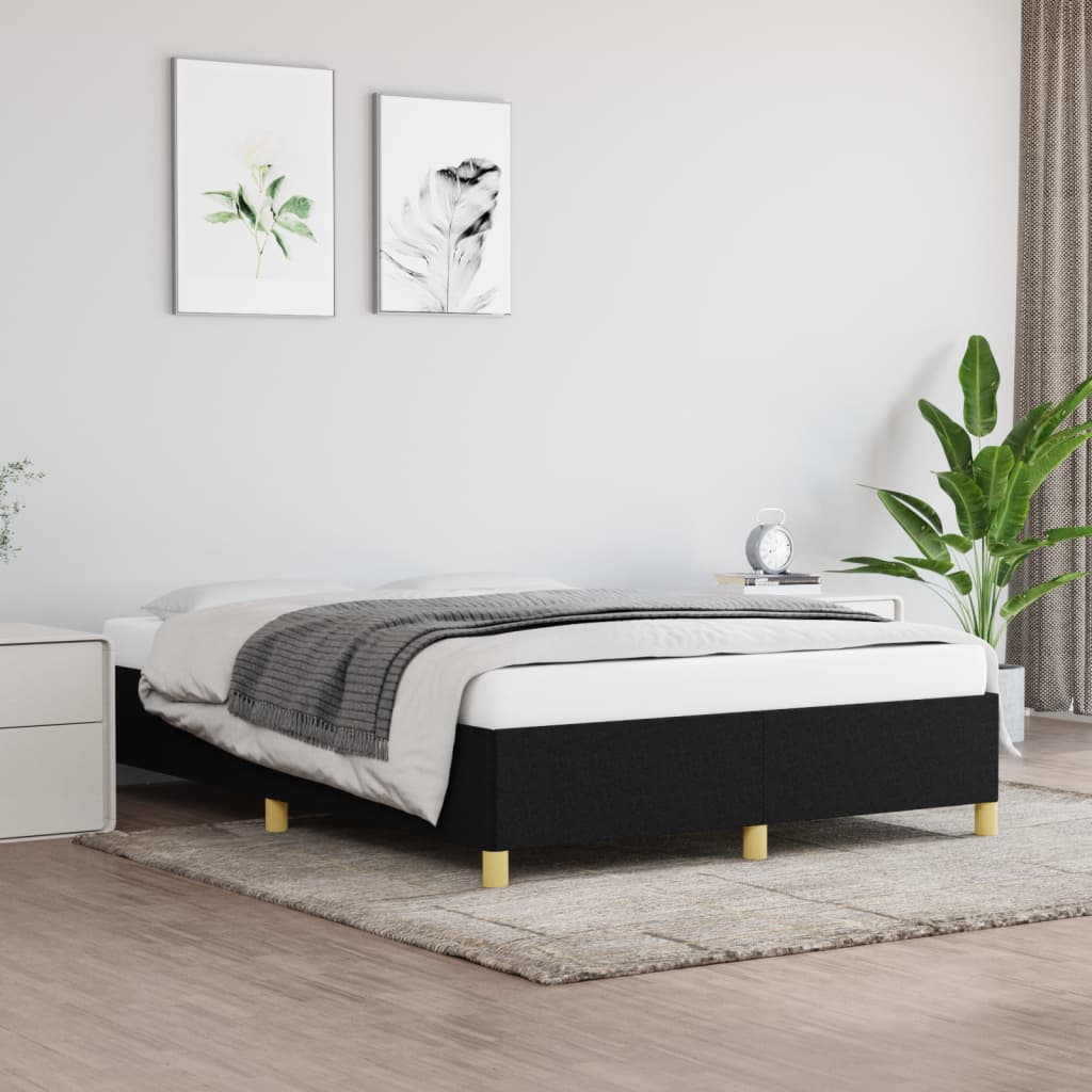 vidaXL Cadre de lit sans matelas noir 140x190 cm tissu