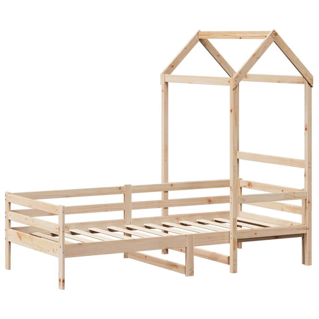 vidaXL Lit de jour avec toit sans matelas 90x200 cm bois massif