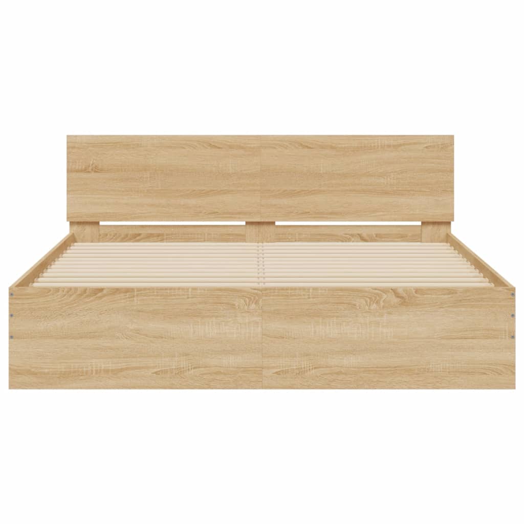 vidaXL Cadre de lit sans matelas chêne sonoma 140x200 cm