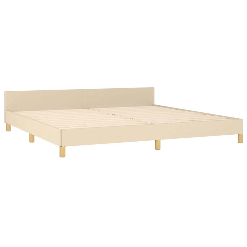 vidaXL Cadre de lit sans matelas crème 200x200 cm tissu