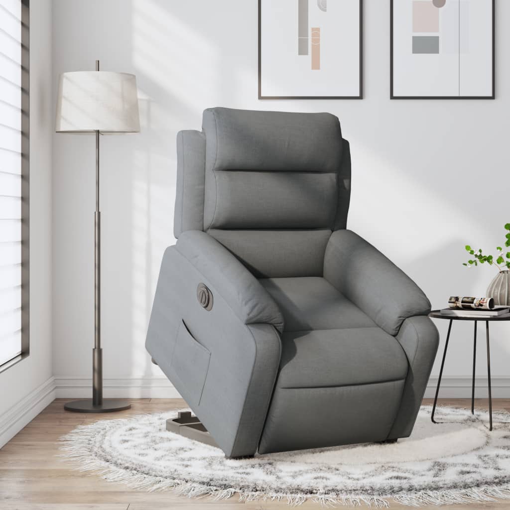 vidaXL Fauteuil inclinable électrique gris foncé tissu