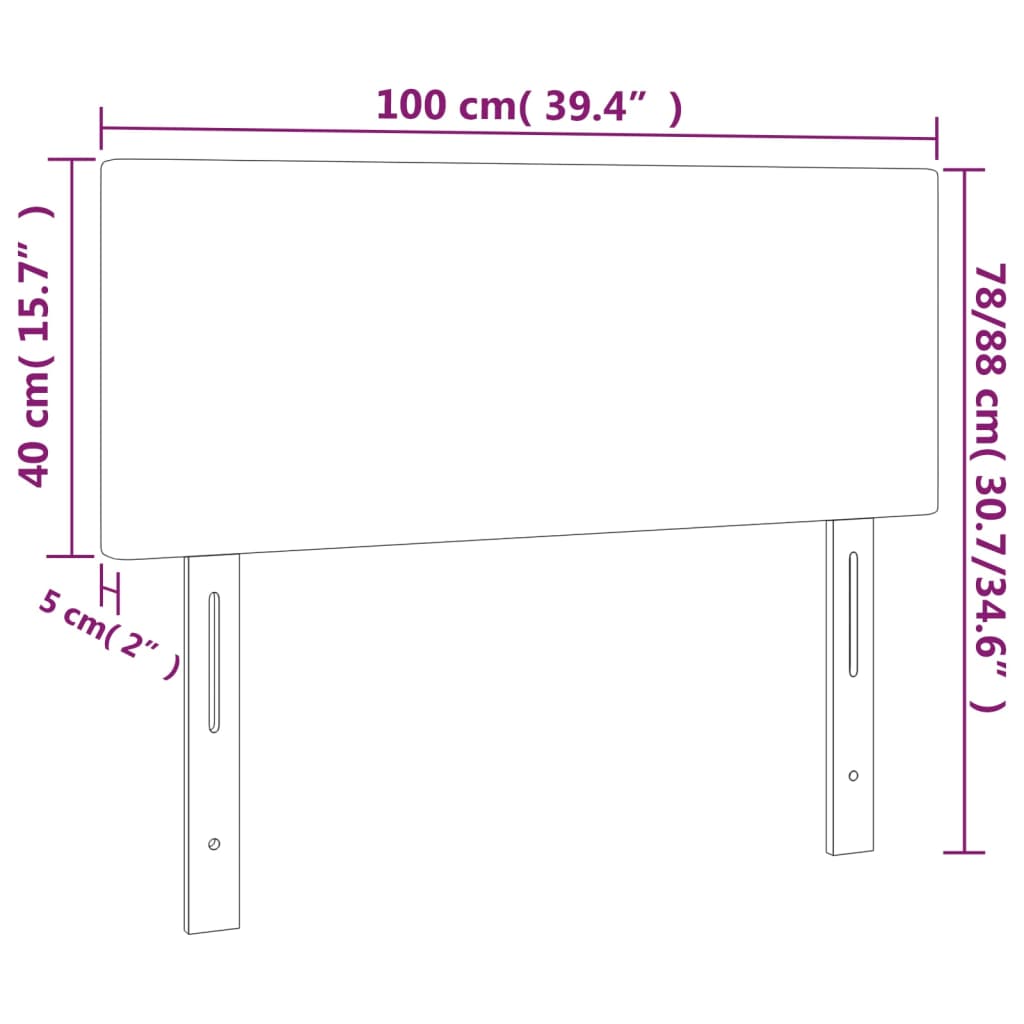 vidaXL Tête de lit à LED Crème 100x5x78/88 cm Tissu