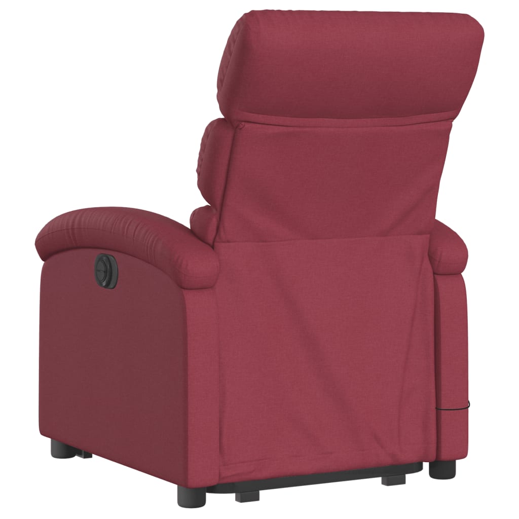 vidaXL Fauteuil inclinable de massage électrique Rouge bordeaux Tissu