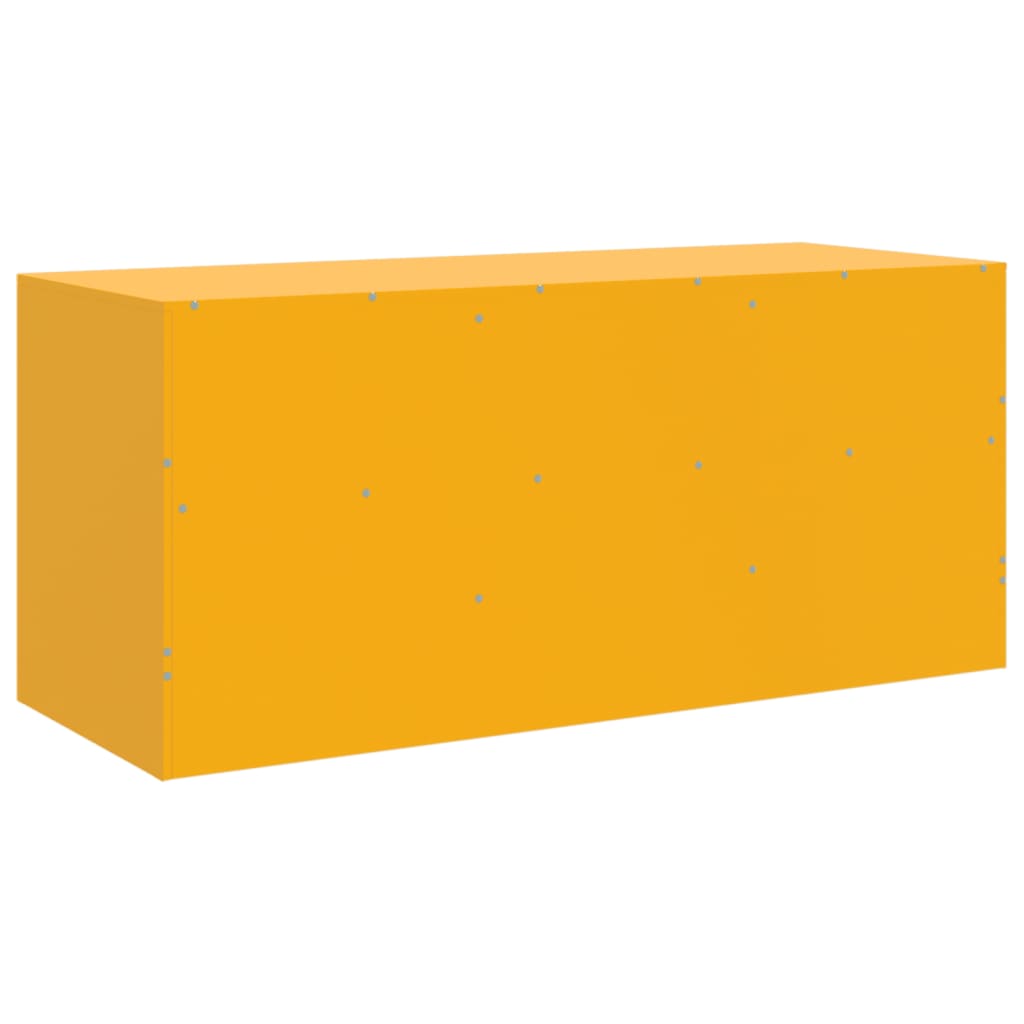 vidaXL Meuble TV jaune moutarde 99x39x44 cm acier