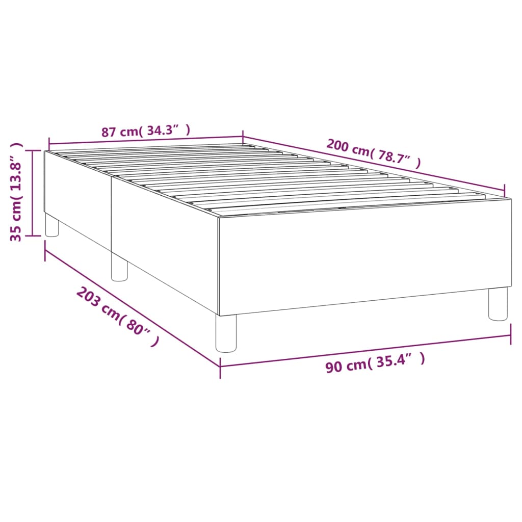 vidaXL Cadre de lit Noir 90x200 cm Velours