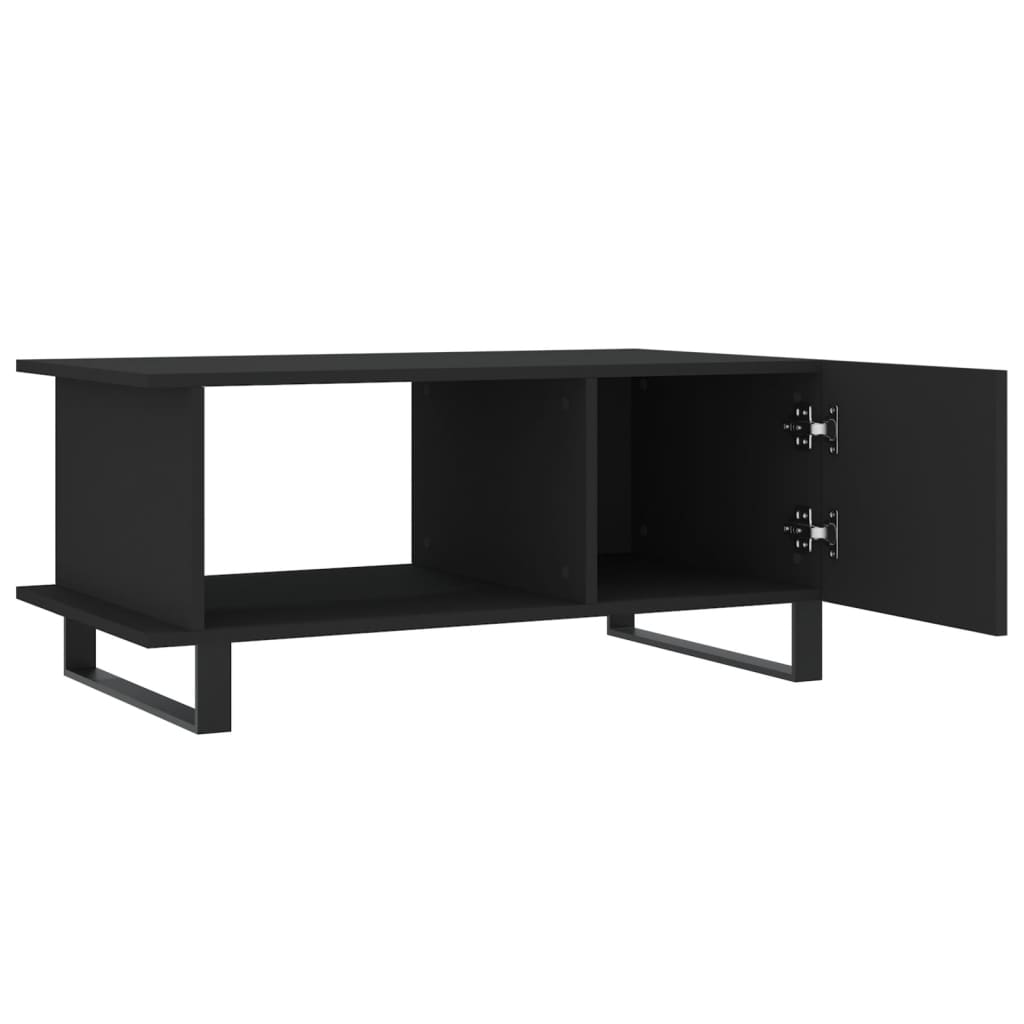 vidaXL Table basse noir 90x50x40 cm bois d'ingénierie